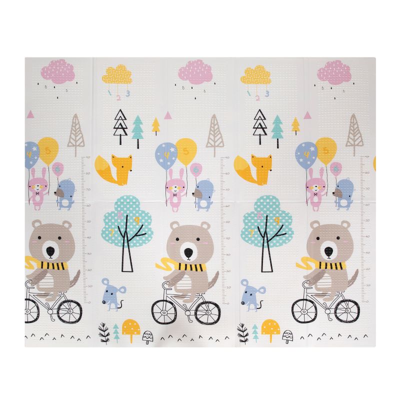 Covoras Joaca Termic Ursuleti pe Bicicleta 200 x 180 cm - imagine 2