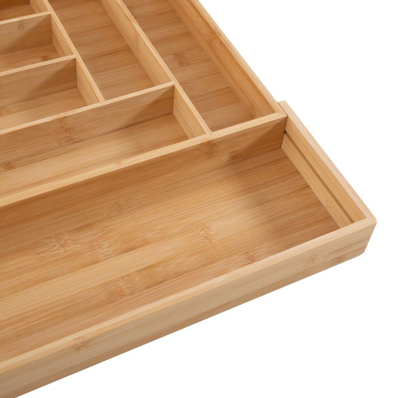 Organizator extensibil pentru tacamuri, bambus