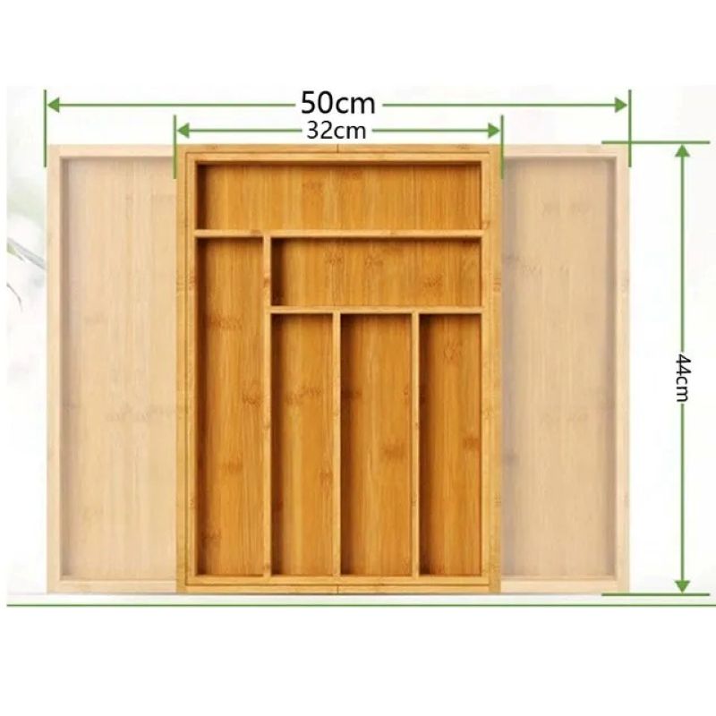 Organizator extensibil pentru tacamuri, bambus