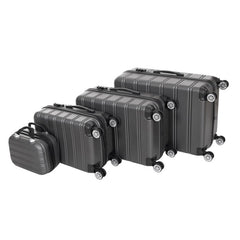 Set 3 valize de calatorie + geanta cosmetice, gri inchis