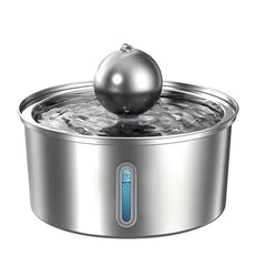 Fantana apa pisici si caini, 3.2l, otel inoxidabil, dispenser automat, cu sfera