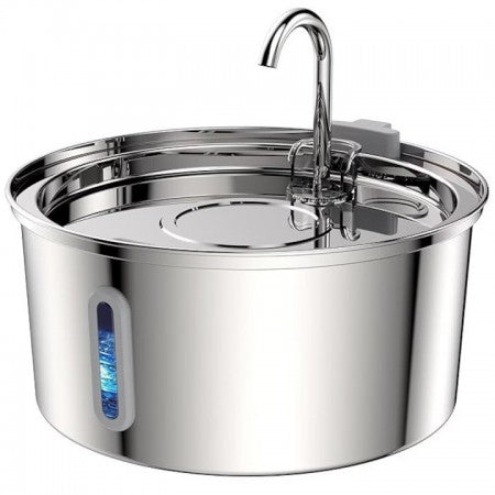 Fantana apa pisici si caini, 3.2l, otel inoxidabil, dispenser automat, robinet simplu