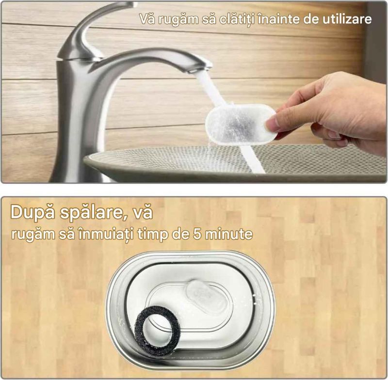 Set 4 filtre de rezerva pentru fantani de apa pentru pisici si caini, din bumbac si carbune activ