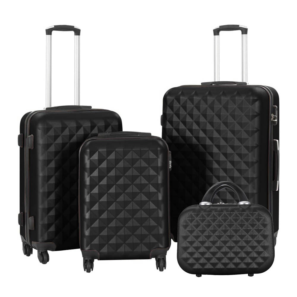 Set 3 valize de calatorie + geanta cosmetice, negru